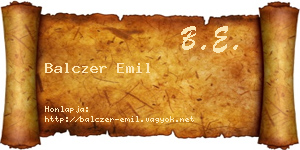 Balczer Emil névjegykártya